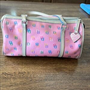 Dooney & Bourke Pink Multicolor Logo Satchel